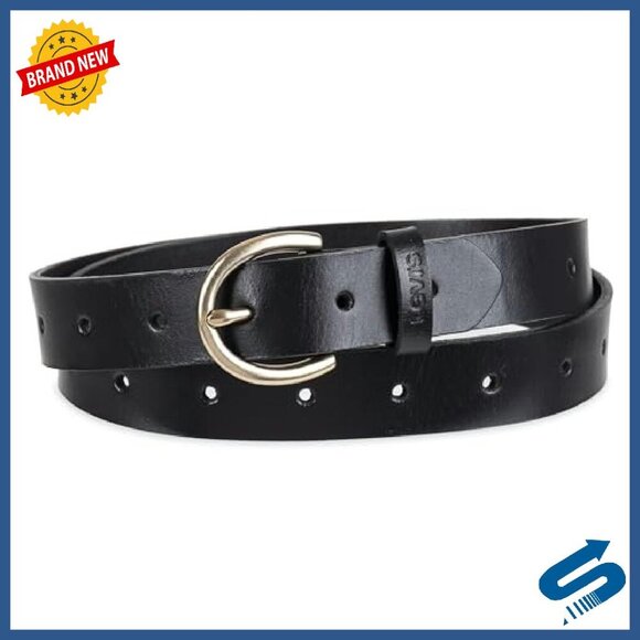 Fully Adjustable Perforated Slim Leather Belt, Genuine Leather, 1 Inch Wide main image 6